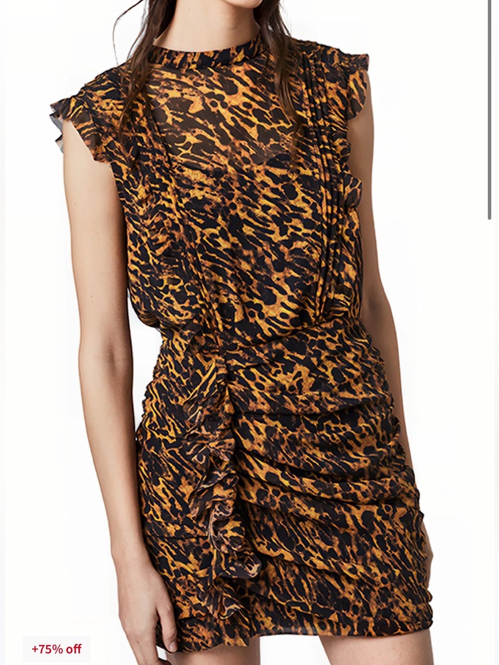 AllSaints Hali Ambient Dress Size US10 in Leopard Print